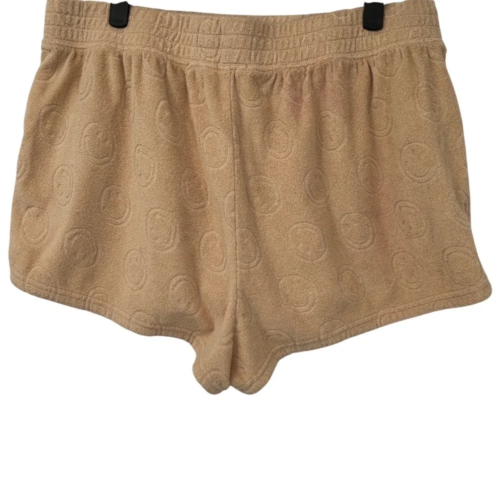 Offline by Aerie Womens Terry Cloth Smiley Face Lounge Shorts Tan Beige Large - Picture 4 of 6